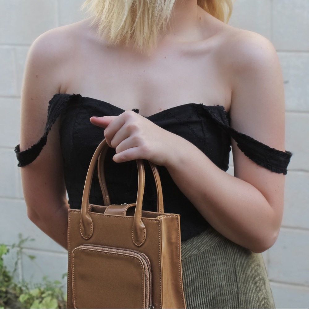 Free People black bodycon corset style